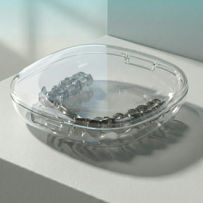 모바이브 휴대용 틀니 치아 투명 교정기 케이스 MV-CASE-001, 1개