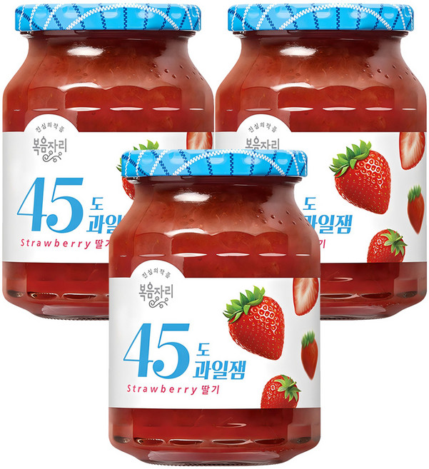 복음자리 45도 과일잼 딸기, 350g, 3개