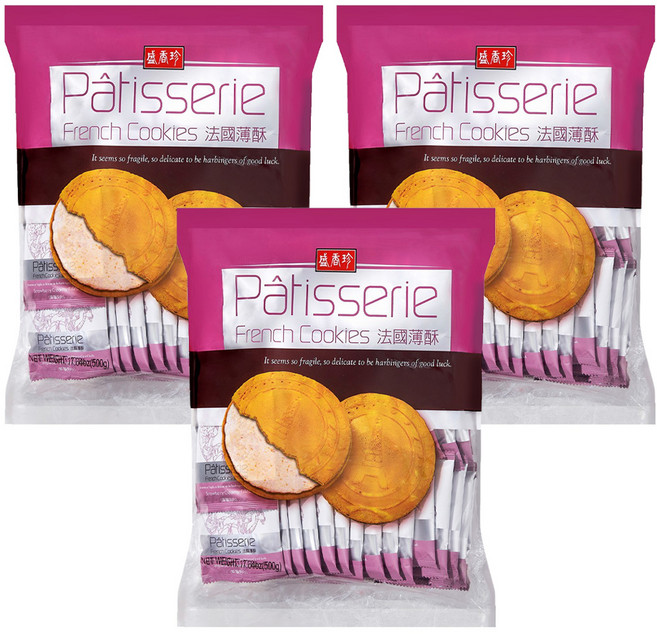 盛香珍 法國薄酥, 500g, 3袋