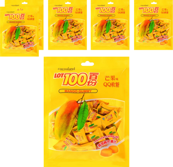 LOT100 一百份 芒果味QQ軟糖, 200g, 6袋