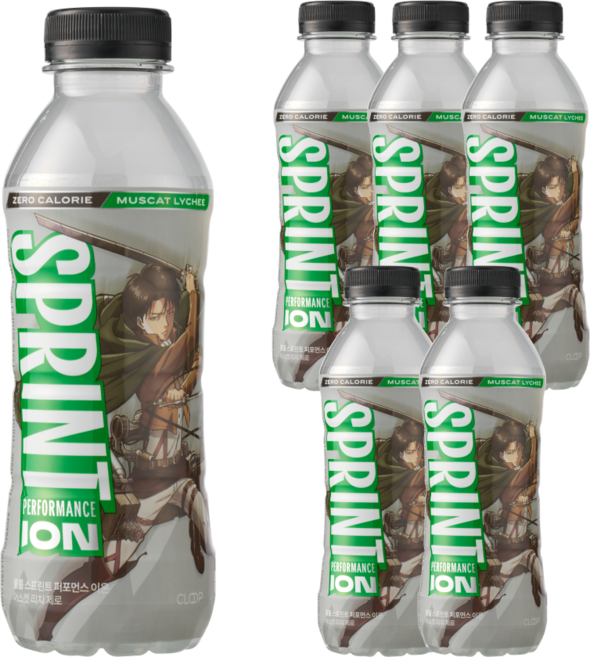 클룹 스프린트 진격의거인 제로 이온음료 머스캣 리치, 6개, 500ml