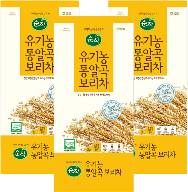 순작 유기농 통알곡 보리차, 1kg, 1개입, 3개