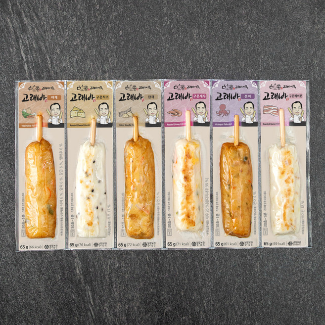 고래사어묵 고래바 6종 세트, 390g, 1세트