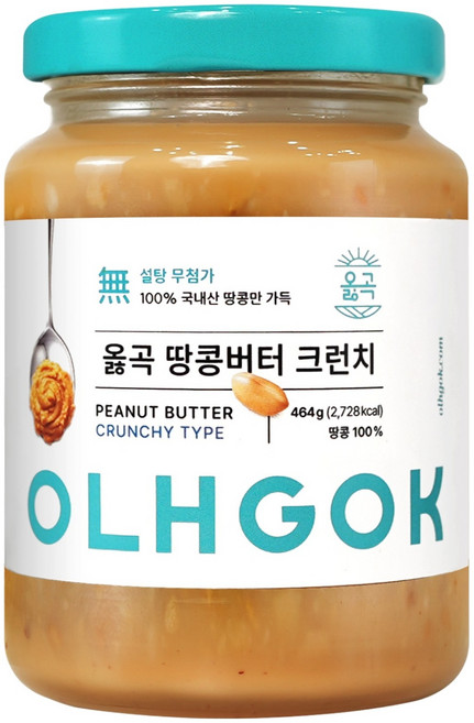 옳곡 땅콩버터 크런치, 464g, 1개