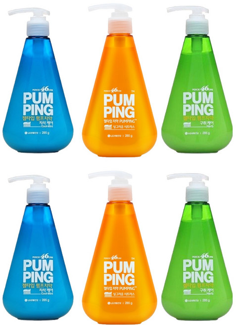 페리오 펌핑치약 스피아민트 285g 2p + 허브 285g 2p + 시트러스 285g 2p, 1세트