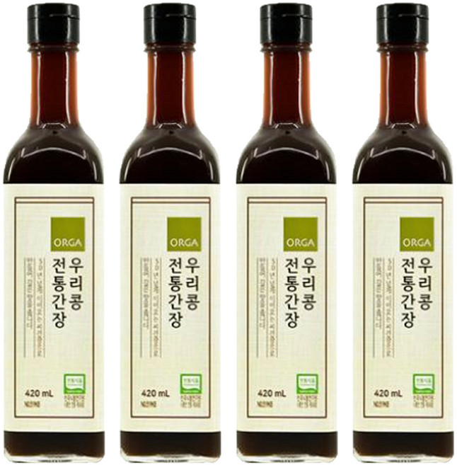 올가홀푸드 우리콩 전통간장, 420ml, 4개
