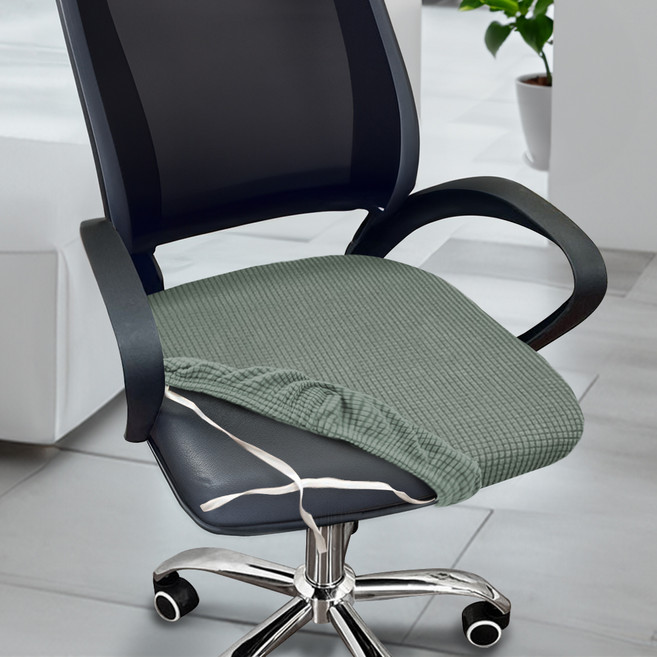 하늬통상 끈달린 의자커버 좌석 커버, 카키, 2개