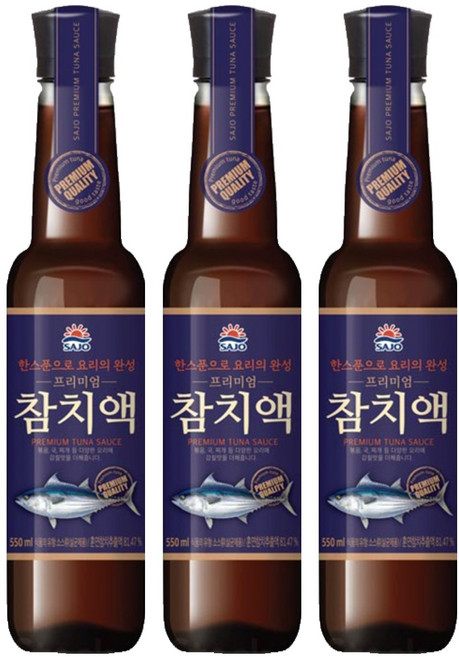 사조 프리미엄 참치액, 550ml, 3개