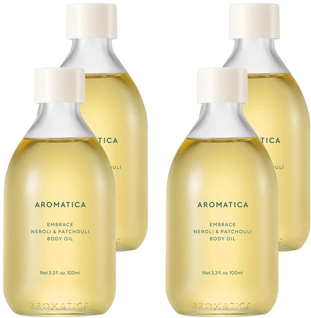 [비건뷰티] 아로마티카 임브레이스 바디오일 네롤리 & 패츌리향, 100ml, 4개 - 쿠팡