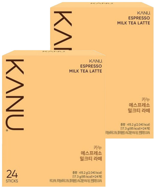 KANU 紅茶拿鐵咖啡, 17.3g, 24條, 2盒