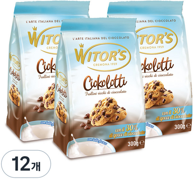 위토스 치코로띠 밀크 쿠키, 300g, 12개