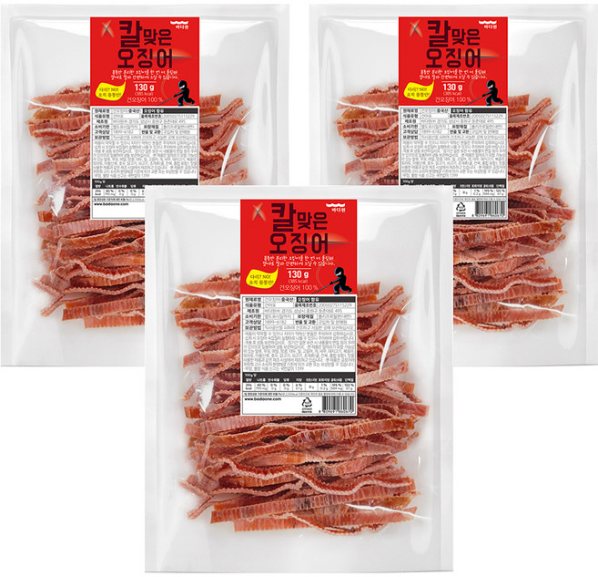 바다원 칼맞은 오징어, 130g, 3개