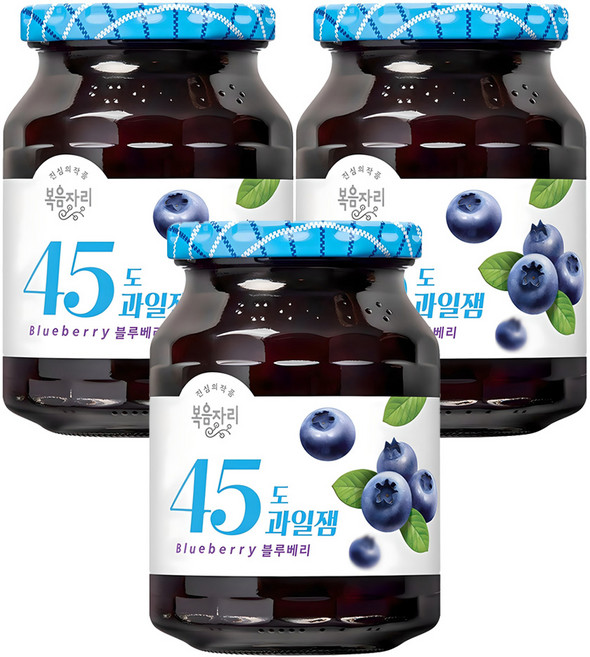 복음자리 45도 과일잼 블루베리, 350g, 3개
