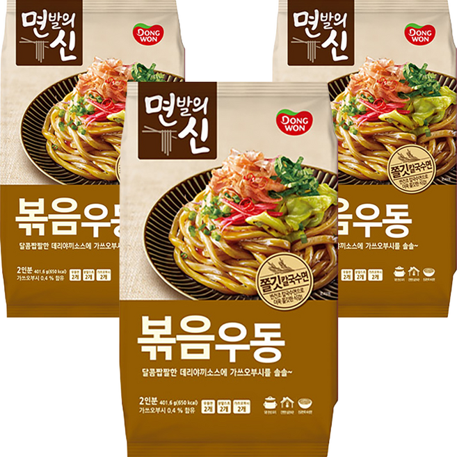 동원 면발의신 볶음우동 2인분, 401.6g, 3개