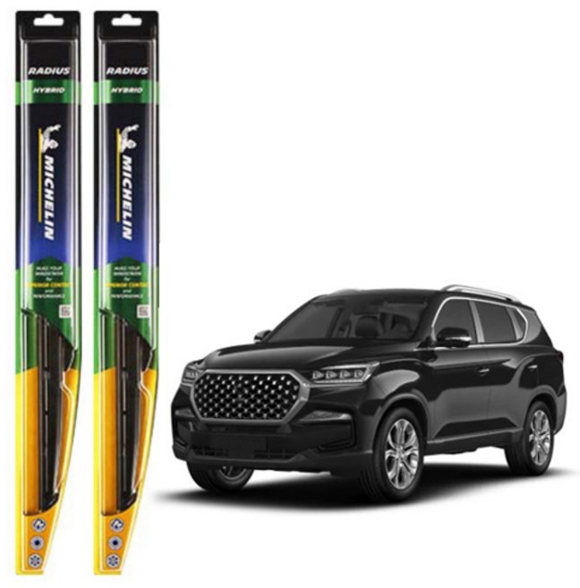 미쉐린 라디우스 하이브리드 와이퍼 운전석 + 조수석 세트, KGM 올뉴 렉스턴 2020년