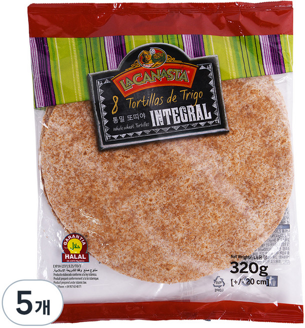 라카나스타 통밀 또띠아 20cm, 320g, 5개