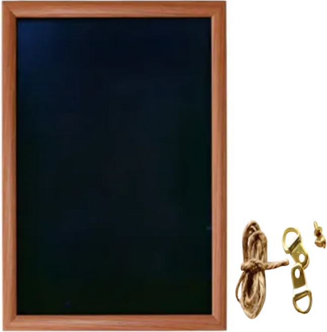 Home&The 磁吸黑板 復古佈告欄 + 掛繩 掛鉤組, 胡桃木色