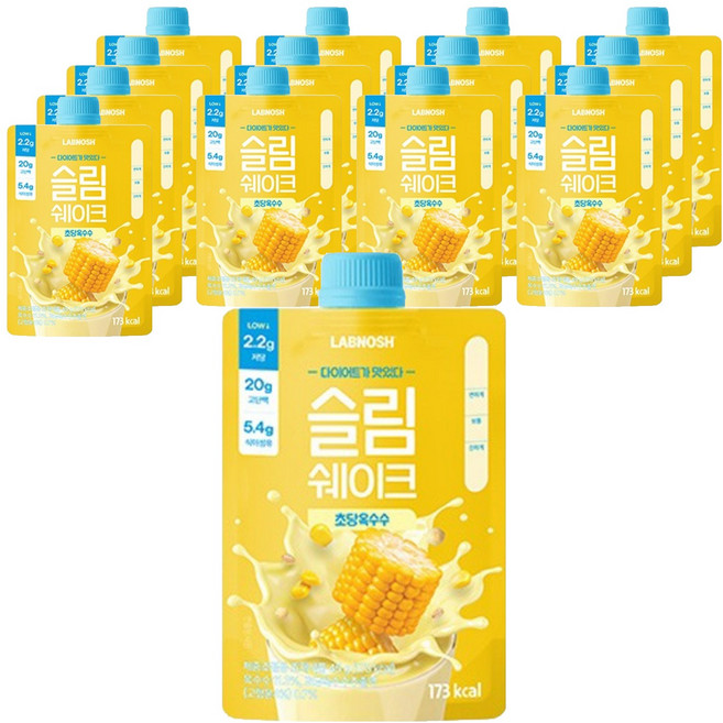 랩노쉬 슬림쉐이크 초당옥수수, 45g, 14개