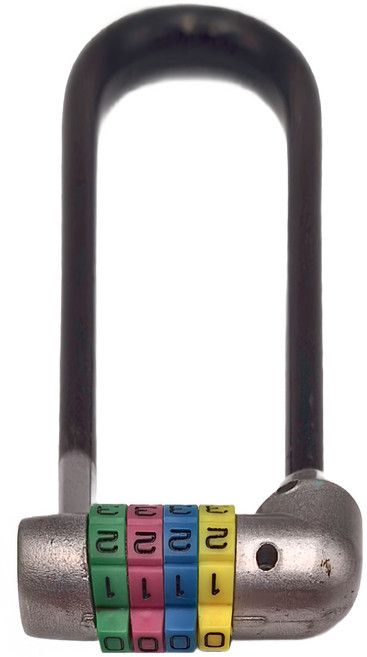 泉友 U型密碼鎖 SC874 13 x 6 x 2.5cm, U型鎖 黑色 + 銀色, 1個