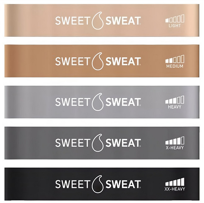 SPORTS RESEARCH Sweet Sweat 迷你健身彈力帶 5入組, 1套, 多色