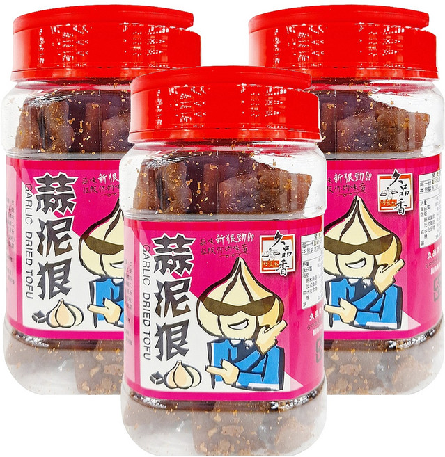 久品香 蒜泥狠 豆乾 原味, 350g, 3罐