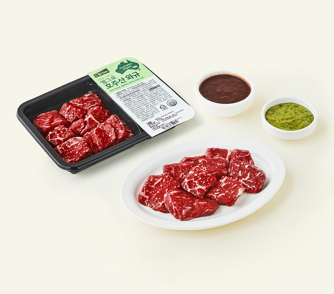 엘그로 호주산 와규 찹스테이크 200g + 스테이크소스 70g + 치미추리소스 30g 세트 (냉장), 1세트