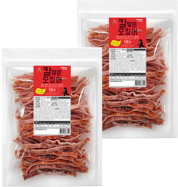 바다원 칼맞은 오징어, 150g, 2개