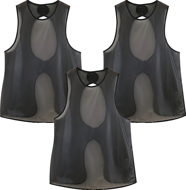 메오 TPU 조끼형 심플 방수 앞치마 숏, 블랙, 3개