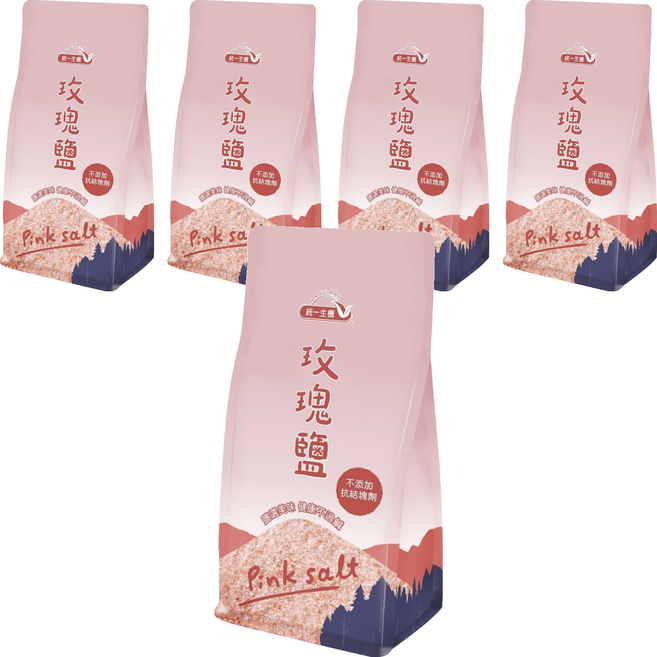 統一生機 玫瑰鹽, 450g, 5包