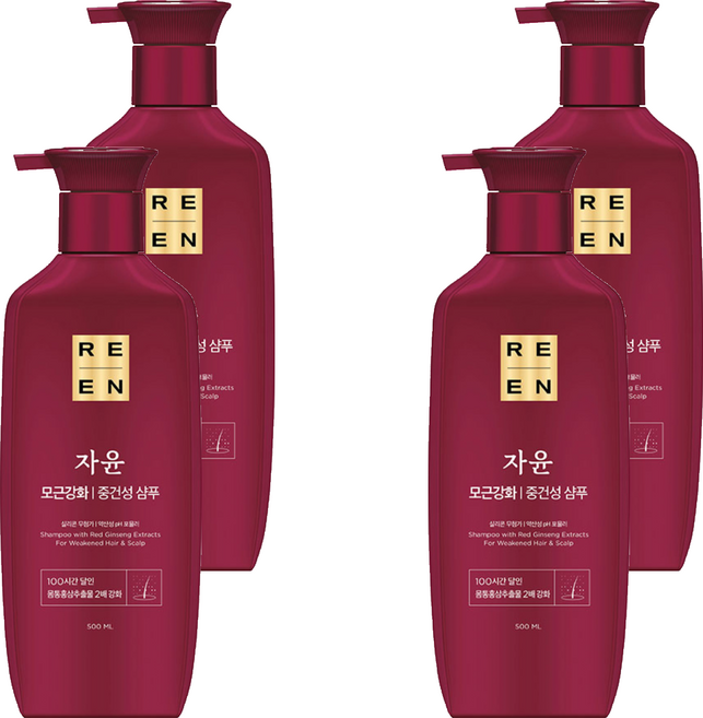 리엔 자윤 모근강화 중건성 샴푸, 500ml, 4개