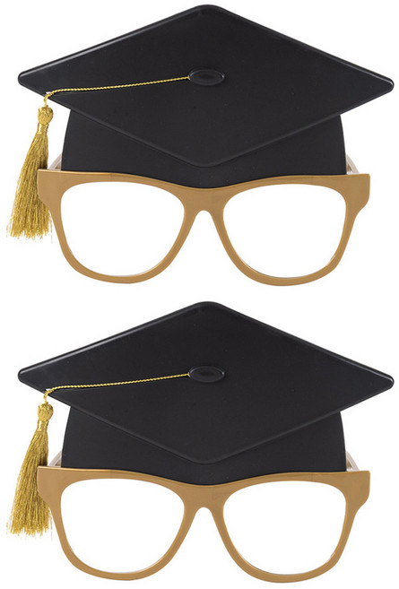 조이파티 학사모 졸업 파티 안경, 혼합색상, 2개