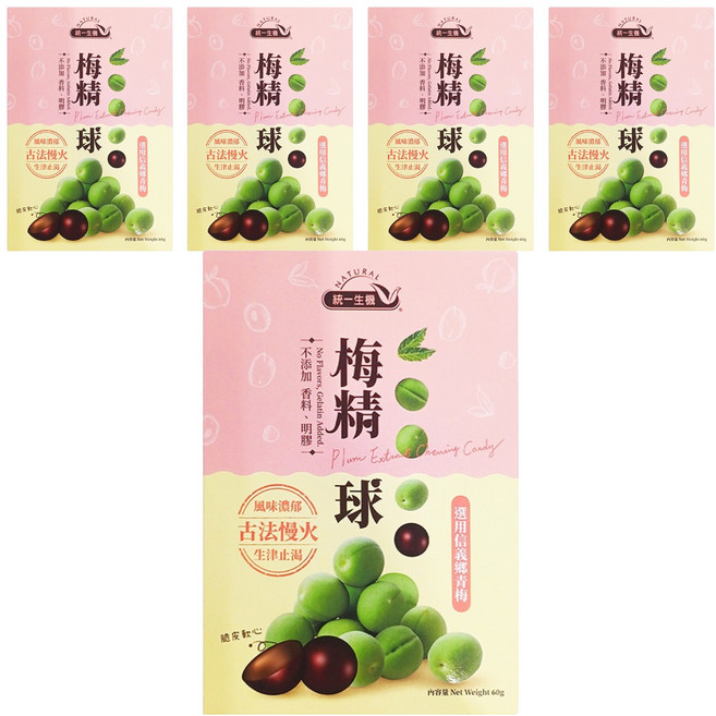 統一生機 梅精球, 60g, 5盒