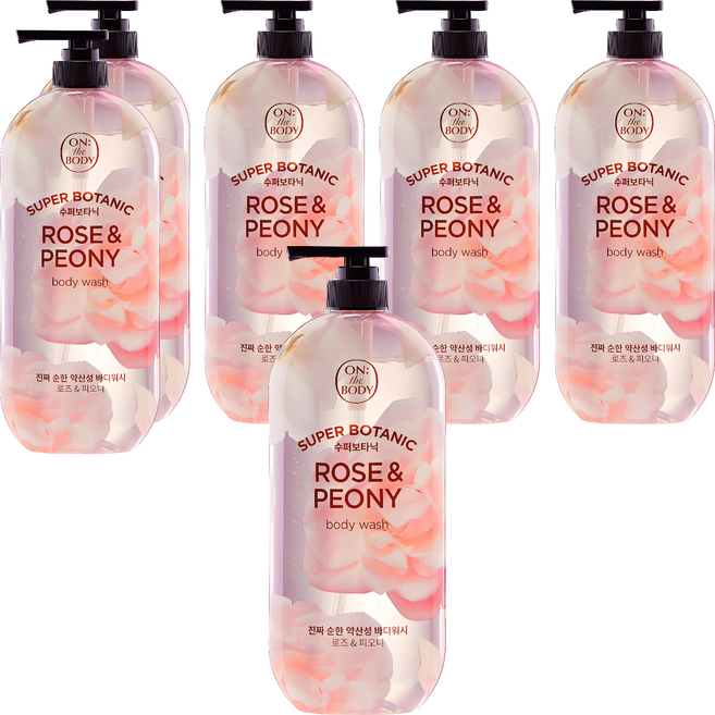 온더바디 수퍼보타닉 바디워시 로즈 앤 피오니향, 900g, 6개