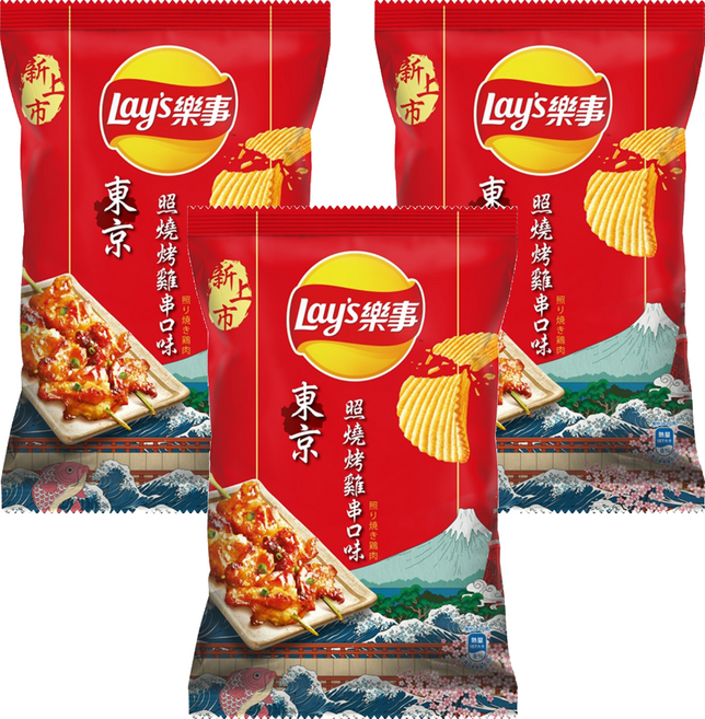 Lay's 樂事 波樂洋芋片 東京照燒烤雞串口味, 59.5g, 3包