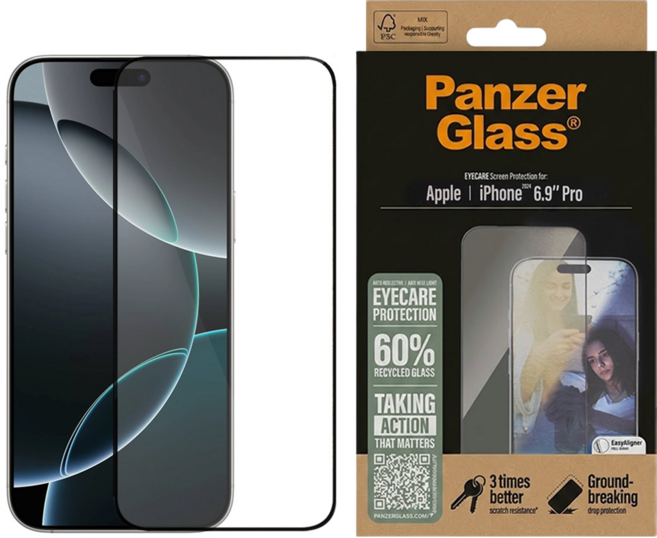 PanzerGlass 2.5D 螢幕保護貼 iPhone 16 Pro Max 抗炫 抗藍光 Tempered Glass Matte 1個