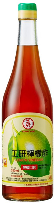 KONG YEN 工研 檸檬醋, 750ml, 1瓶