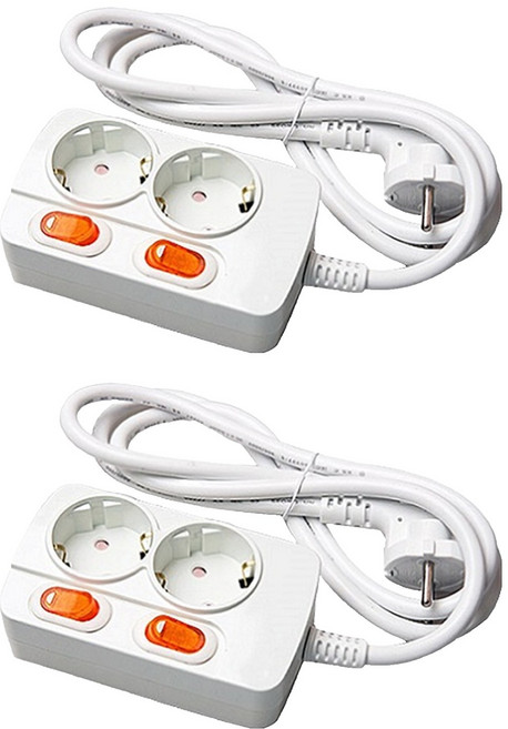 메이프 개별 스위치형 세이프 홈 멀티탭 2구, 2.5m, 랜덤 발송, 2개