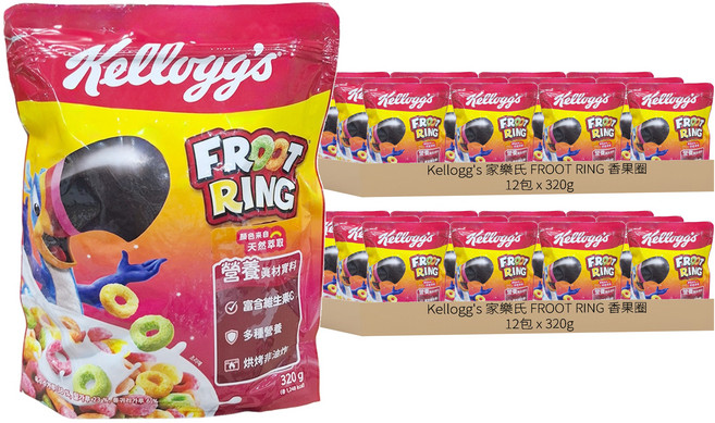 Kellogg's 家樂氏 FROOT RING 香果圈, 320g, 24包