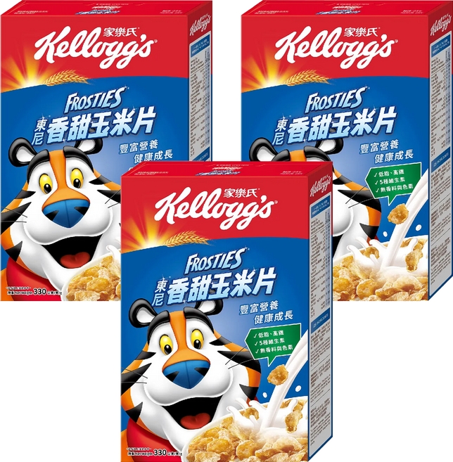 Kellogg's 家樂氏 FROSTIES 東尼玉米片 香甜玉米片, 330g, 3盒