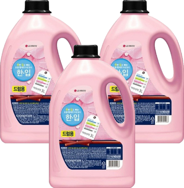 한입 액체세제 드럼용 용기, 3L, 3개
