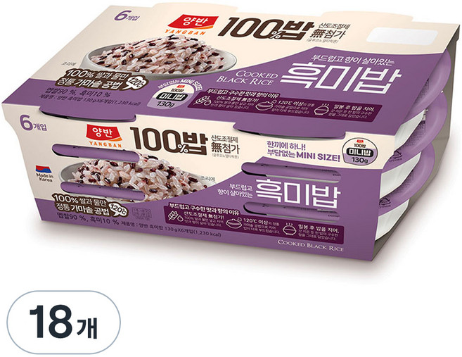 Dongwon 東遠 Yangban 兩班 東遠 兩班 100 黑米飯, 130g, 18個