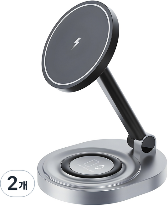 뉴에이커 3in1 맥세이프 무선충전기, 블랙, 2개