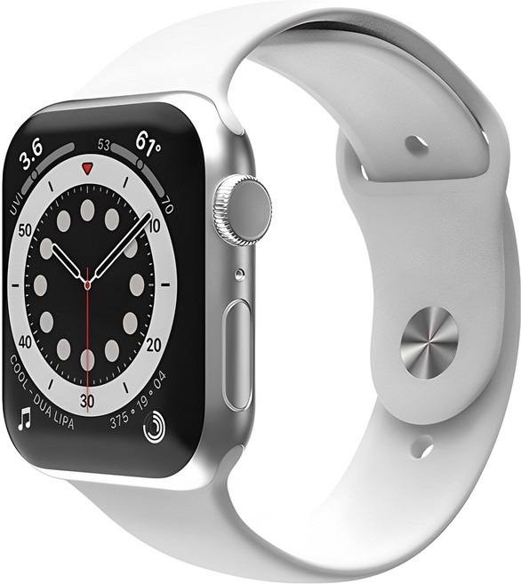 신지모루 애플워치 호환 실리콘 원버튼 스트랩, 화이트, 1개