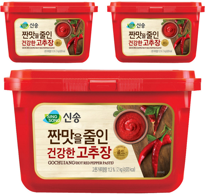 신송 짠맛줄인 건강한 고추장, 2kg, 3개