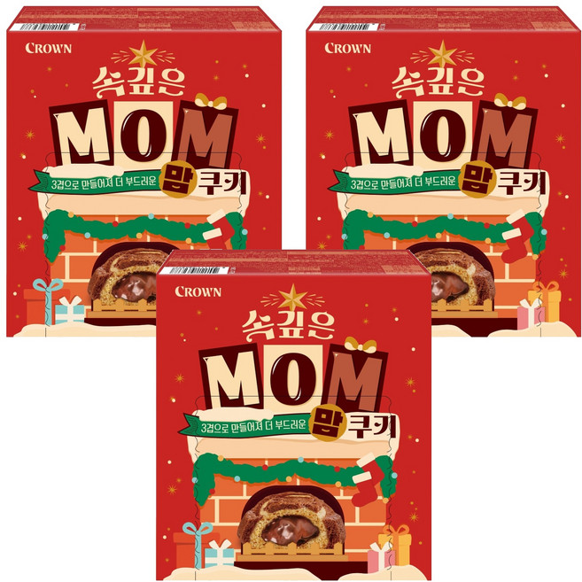크라운 속깊은맘쿠키 대, 202g, 3개