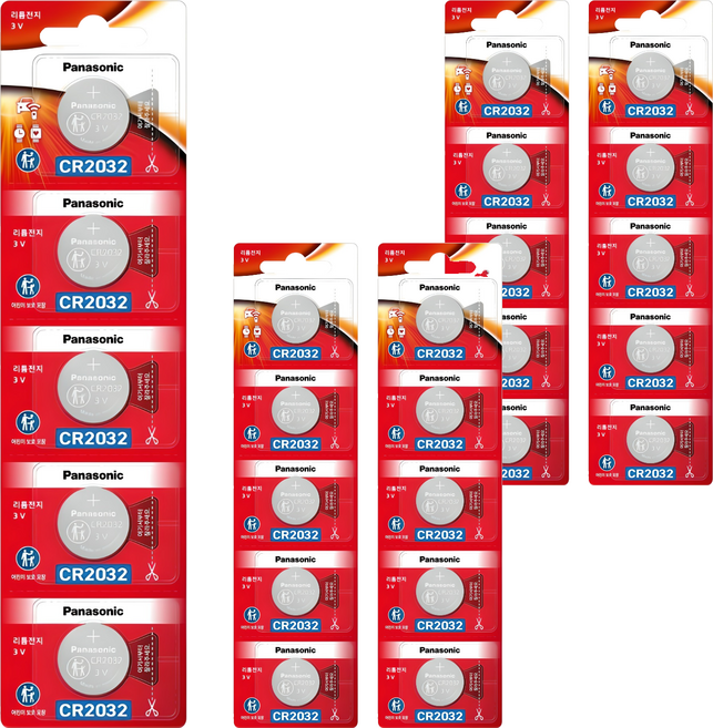 파나소닉 리튬 코인 건전지 배터리 CR2032, 5개입, 5개