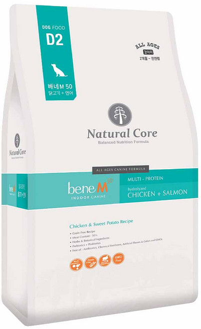 네츄럴코어 전연령 강아지 베네 M50 건식사료 작은입자, 가수분해 닭+가수분해 연어, 10kg, 1개