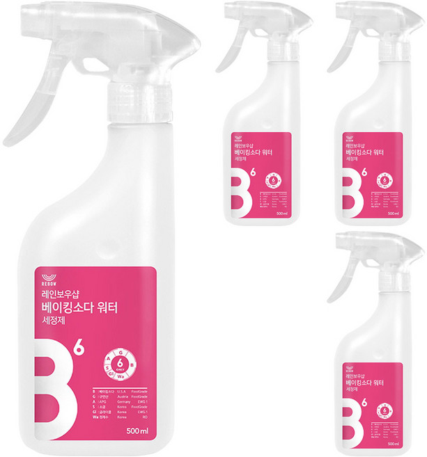 레인보우샵 베이킹소다 워터 다목적세정제, 500ml, 4개