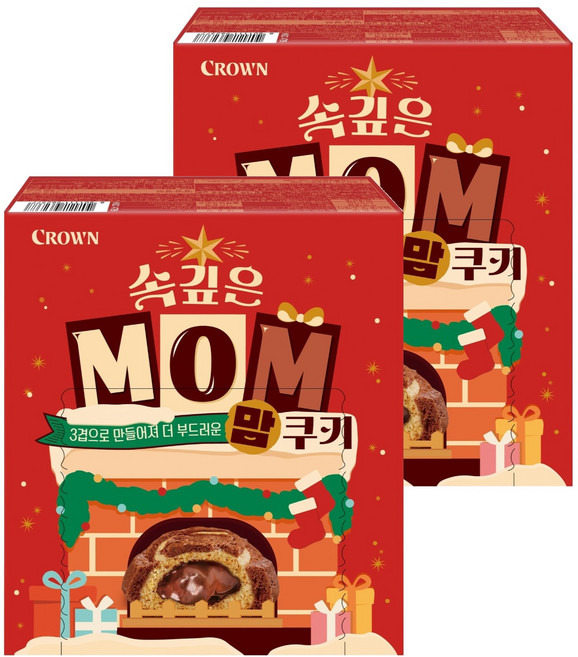 크라운 속깊은맘쿠키 대, 202g, 2개