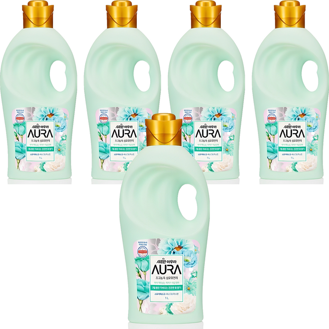 아우라 초고농축 섬유유연제 스모키머스크 자스민 향, 1L, 5개